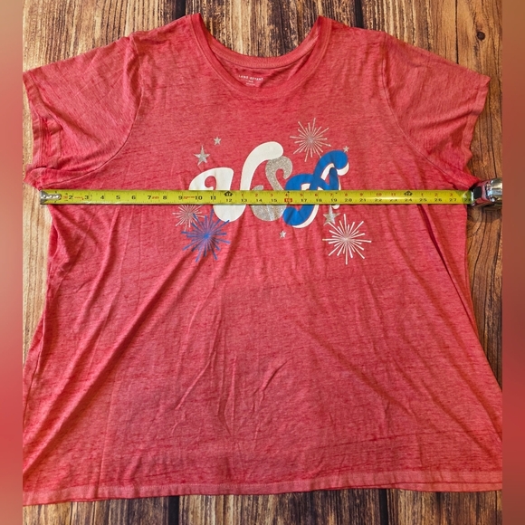 Lane Bryant Size 26/28 Patriotic USA Casual Tee Shirt Short Sleeve - Picture 7 of 8